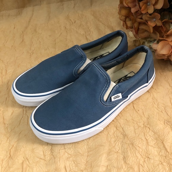 mens blue slip on vans